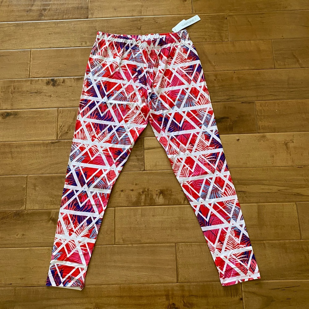NWT SweetLegs Tropical Print Leggings Tights Plus Size